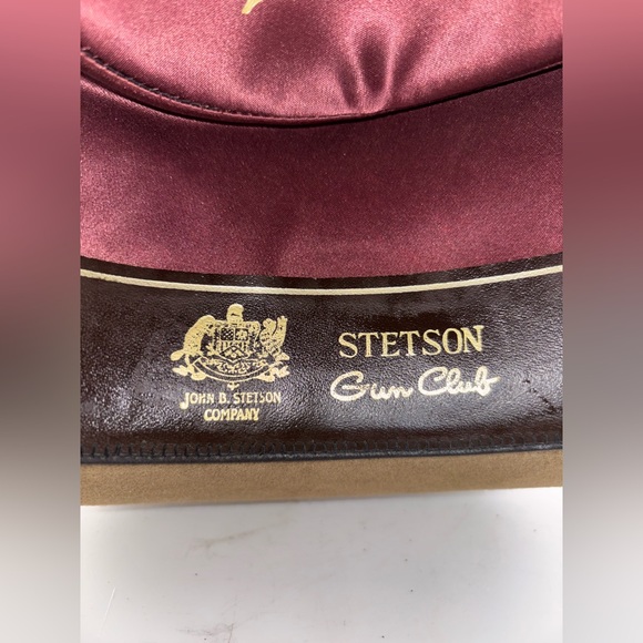 Stetson The Gun Club XXXX Cowboy Hat Size 7 USA Made Brown Leather - Picture 4 of 14